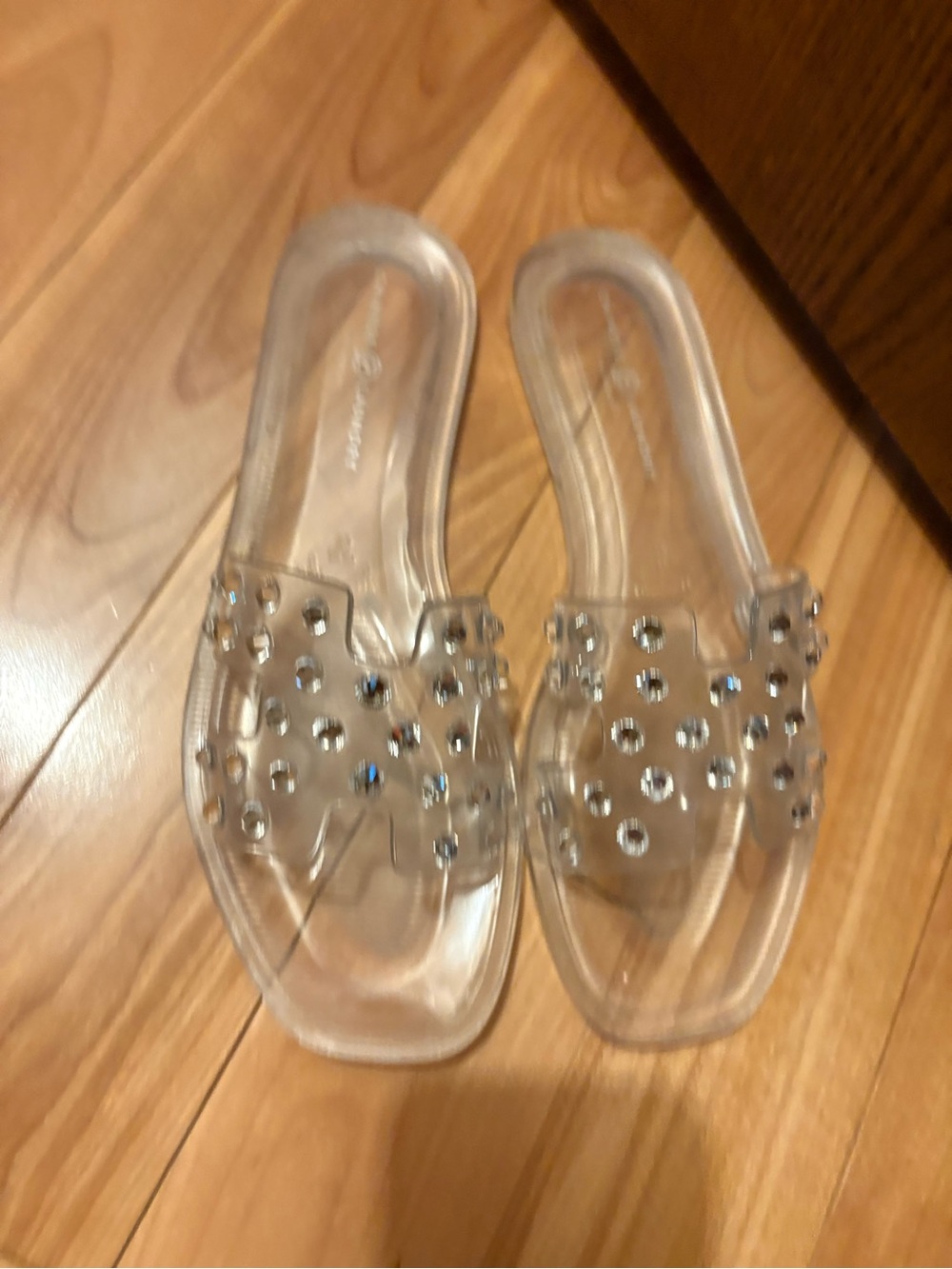 Jelly Rhinestone Slide Sandals - Picture 2 of 5